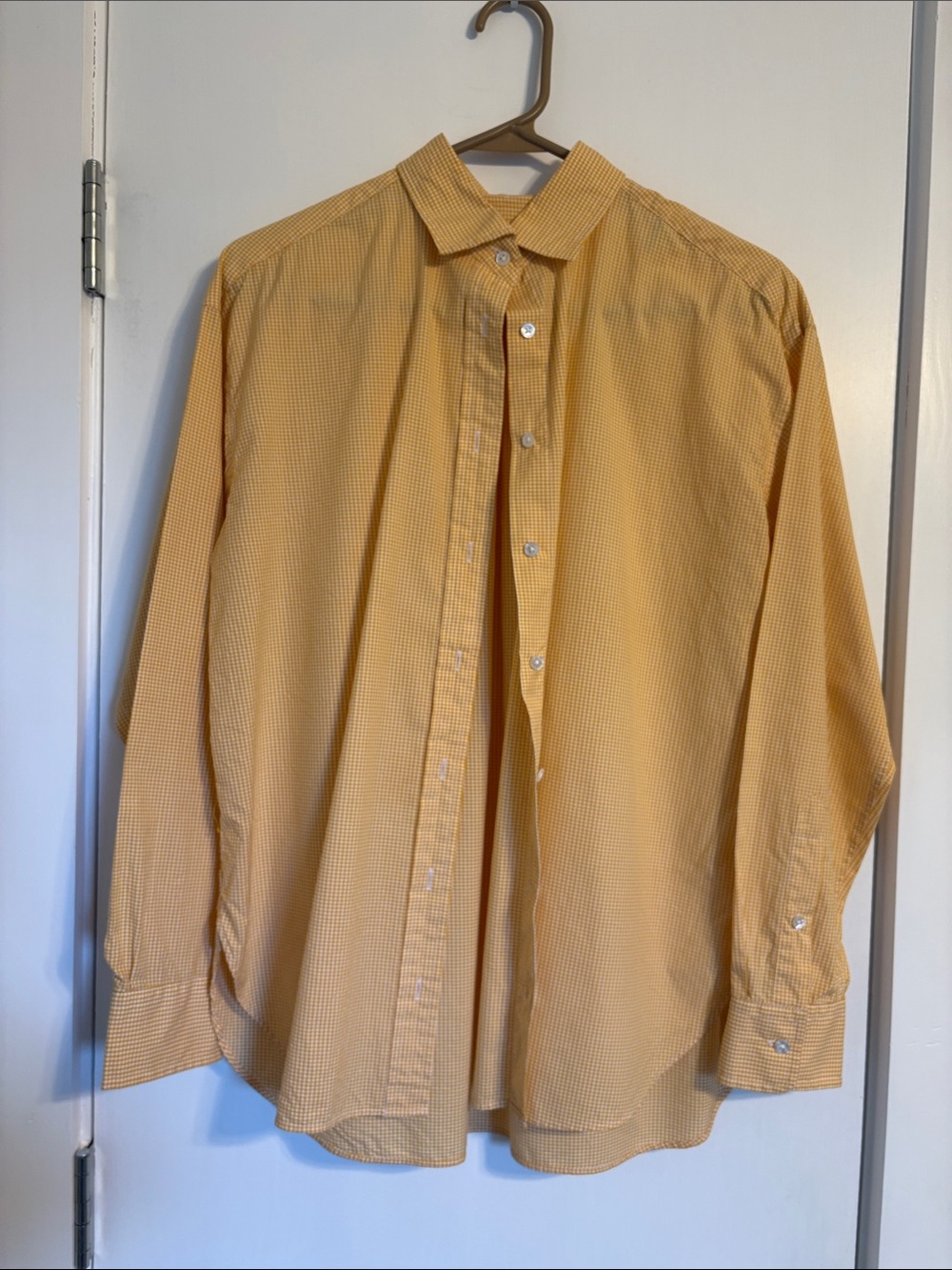 J.McLaughlin Yellow cotton button up shirt size Medium. Worn only once